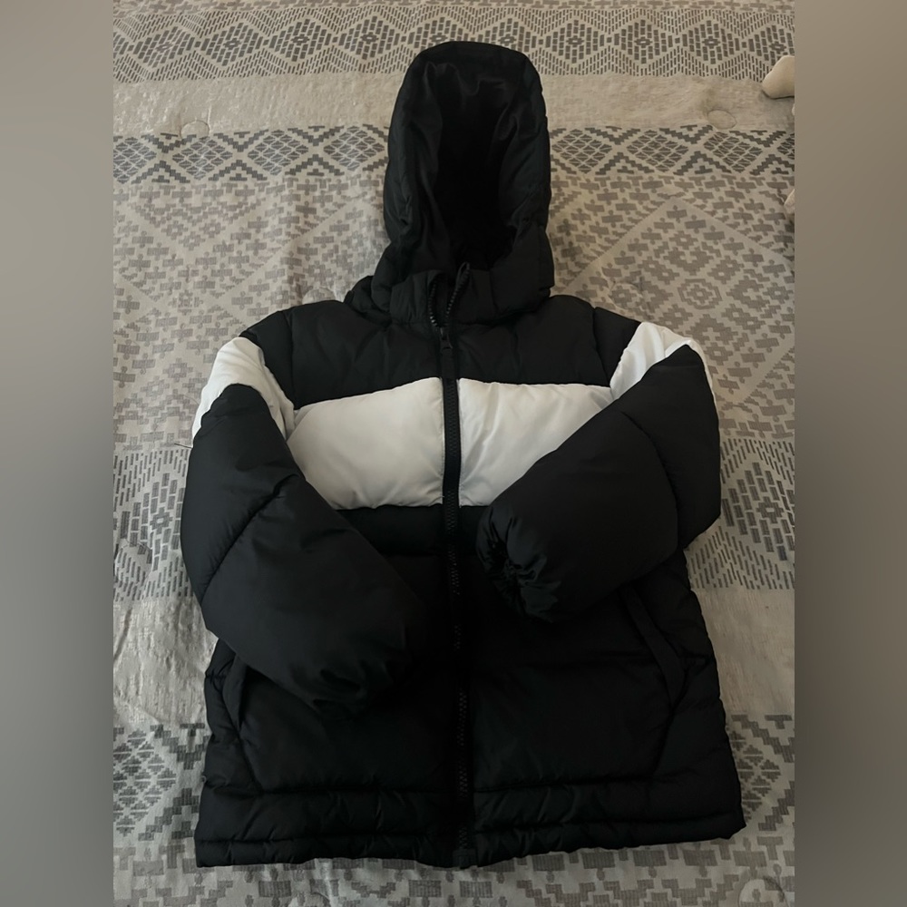 Black and White Boy Puffer Jacket